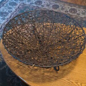 Home Interiors Rattan over Wire Fruit Bowl